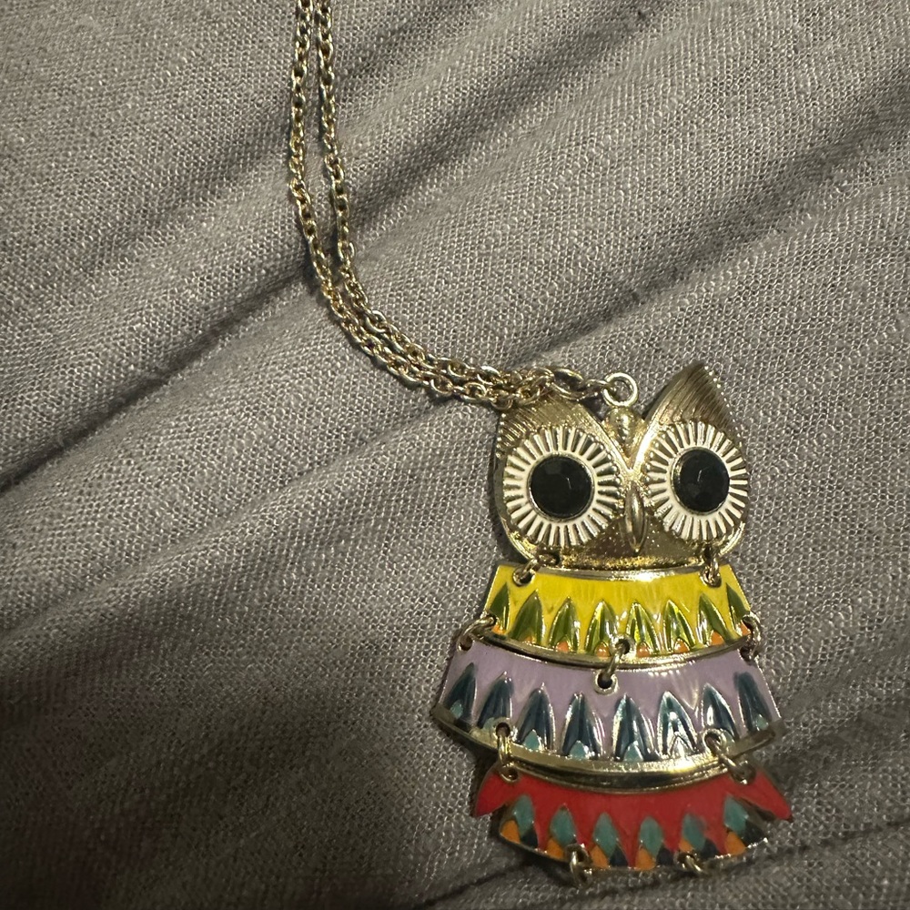 Colorful Owl Pendant Necklace